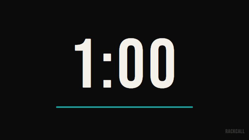 Rackcall's dedicated Timer-only screen showing a large countdown